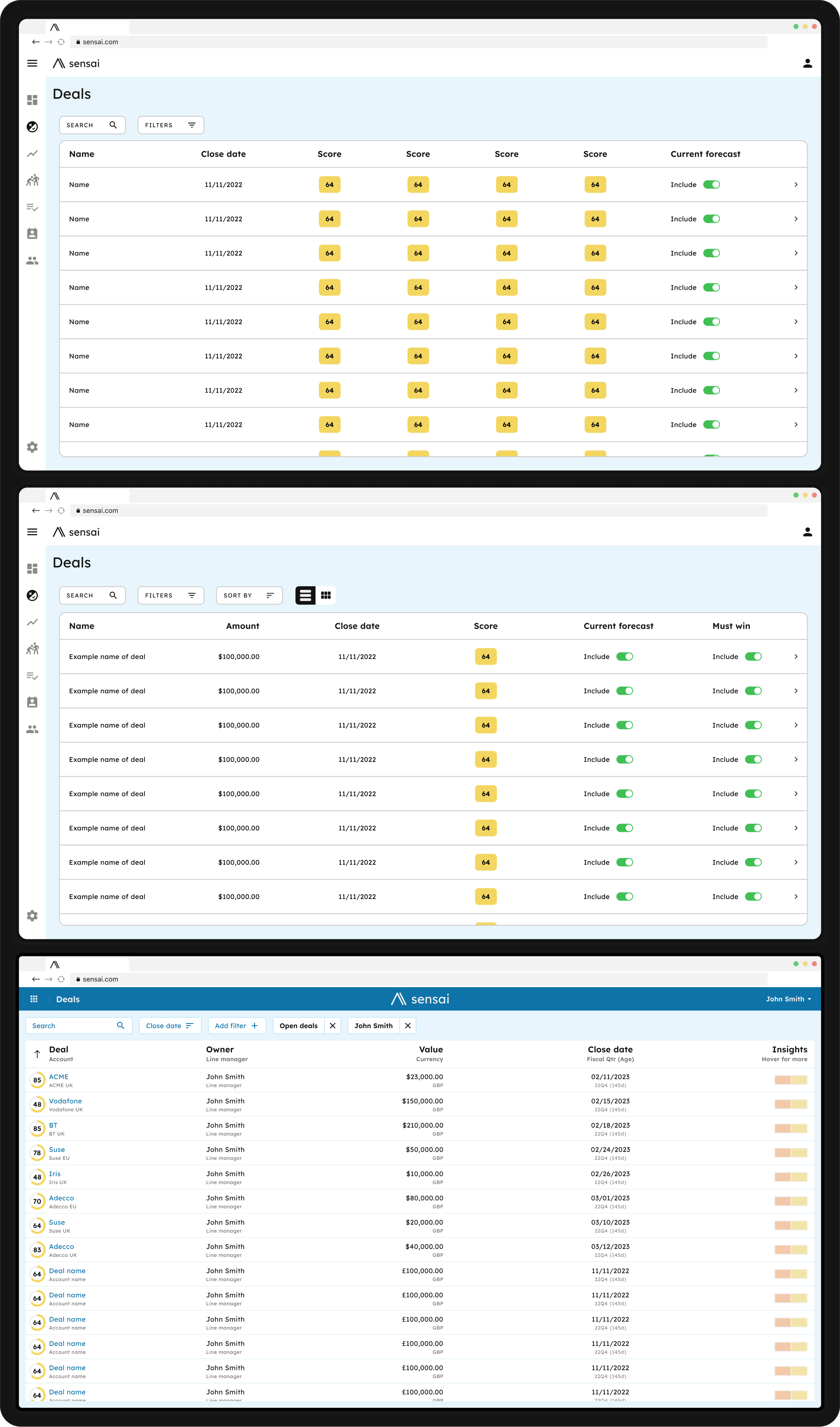 Information architecture versions